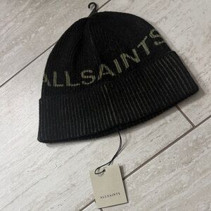 All Saints black/green ribbed  Knit Beanie…wool blend
NWT..o/s